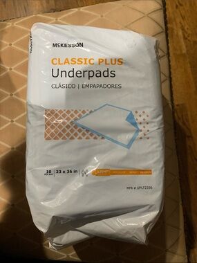 McKesson Classic Plus Underpads - White with Orange & Light Blue Accents